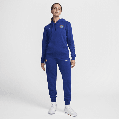 Sudadera con gorro sin cierre de fútbol Nike para mujer Chelsea FC Club Fleece