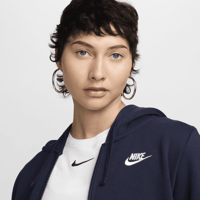 Sudadera con gorro de cierre completo para mujer Nike Sportswear Club Fleece