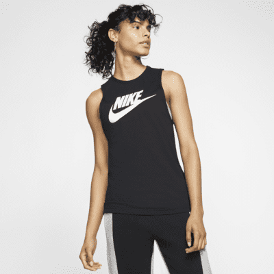 black nike vest top