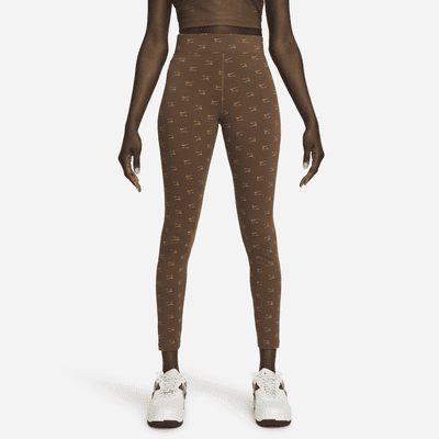 Nike Air Women's High-Waisted Printed Leggings Black/White DQ6573-010 - Sam  Tabak