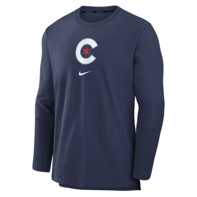 Chamarra Nike Dri-FIT de la MLB sin cierre para hombre Chicago Cubs Authentic Collection City Connect Player