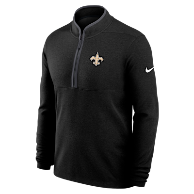 New Orleans Saints Logo Victory Men's Nike Dri-FIT NFL 1/2-Zip Long-Sleeve Top