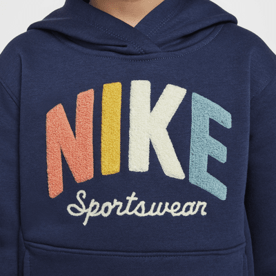 Sudadera con gorro sin cierre de tejido Fleece para preescolar Nike Sportswear Powder Play