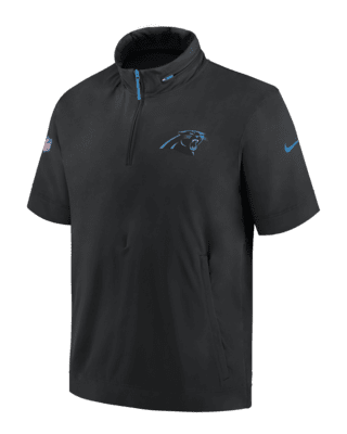 Мужская куртка Carolina Panthers Sideline Coach Nike NFL 1/2-Zip Short-Sleeve Hooded