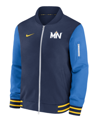 Мужская куртка Minnesota Twins Authentic Collection City Connect Game Time Nike MLB Full-Zip Bomber