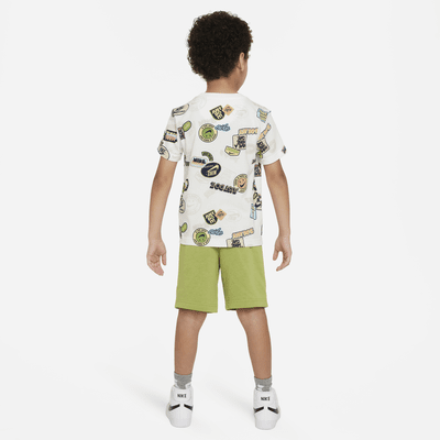 Conjunto de shorts de dos piezas para niños talla pequeña Nike Sportswear