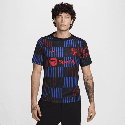 FC Barcelona Academy Pro Away Nike Dri-FIT Pre-Match Kurzarm-Fußballoberteil (Herren)