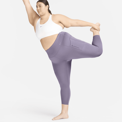 Nike Go 7/8-Leggings mit starkem Halt, hohem Bund und Taschen für Damen (große Größe)