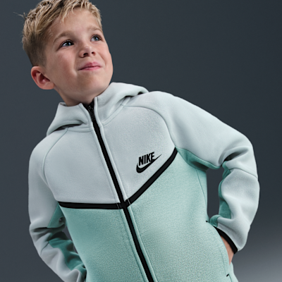Conjunto de 2 piezas de sudadera de cierre completo Tech Fleece para niños de preescolar Nike Sportswear