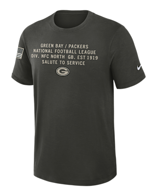 Мужская футболка Green Bay Packers Salute to Service Slub Nike Dri-FIT NFL