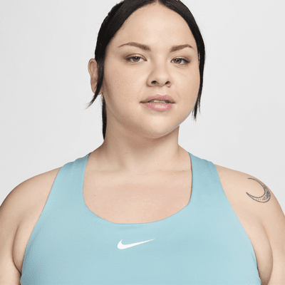 Camiseta de tirantes con bra deportivo con almohadilla de media sujeción para mujer (talla grande) Nike Swoosh