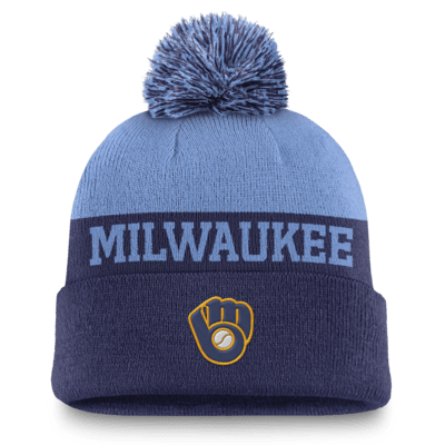 Milwaukee Brewers Rewind Peak Men's Nike MLB Cuffed Pom Beanie