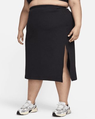 Женская юбка Nike Sportswear Chill Rib Slim Midi Skirt (Plus Size)