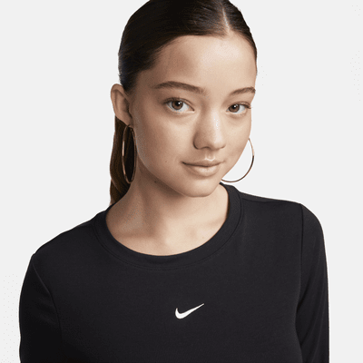 Top cropped de manga larga de tela de canalé mod para mujer Nike Sportswear Essential