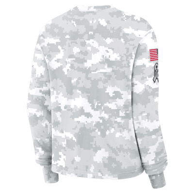 Minnesota Vikings Salute to Service Edge Lockup Women's Nike Dri-FIT NFL Long-Sleeve T-Shirt