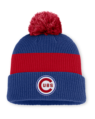 Мужские  Chicago Cubs Cooperstown Peak Nike MLB Cuffed Pom Beanie