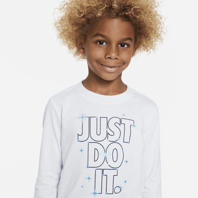 Playera para niños talla pequeña Nike Shine Long Sleeve Tee