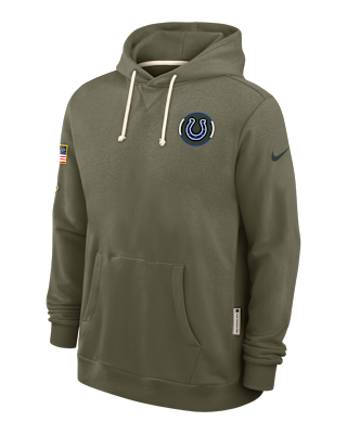 Мужское худи Indianapolis Colts Salute to Service Sideline Dominant Force Nike Dri-FIT NFL Pullover Hoodie