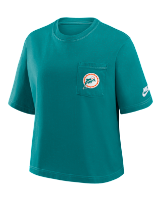 Женская футболка Miami Dolphins Rewind Pocket Boxy Nike NFL