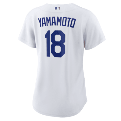 Jersey Nike de la MLB Replica para mujer Yoshinobu Yamamoto Los Angeles Dodgers