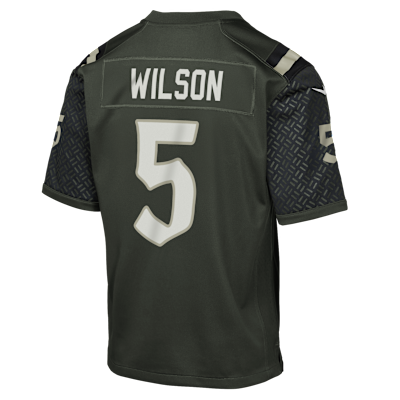 Jersey Nike de la NFL Game para niños talla grande Garrett Wilson New York Jets colección Rivalries