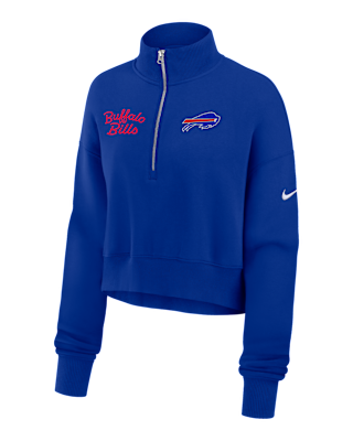 Женские  Buffalo Bills Phoenix Nike NFL Cropped 1/4-Zip Crew