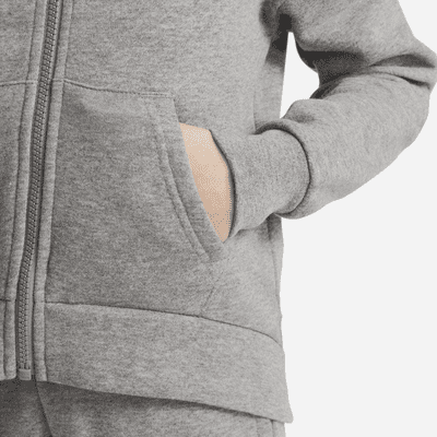 Bluza z kapturem i zamkiem na całej długości dla małych dzieci Nike Sportswear Club Fleece