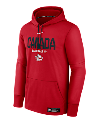 Мужское худи Canada National Baseball Team 2026 World Baseball Classic Authentic Collection Nike Therma Pullover Hoodie
