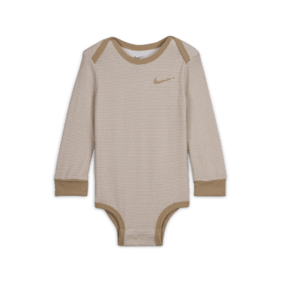 Nike Baby Essentials Baby (12-24M) Long Sleeve Bodysuits (3 Pack)