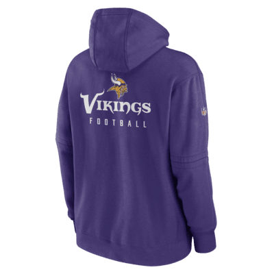 Minnesota Vikings Sideline Club Men’s Nike Men's NFL Full-Zip Hoodie in Black, Size: XL | 00MR00A9M-XNN