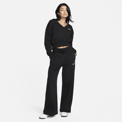 Haut court à col en V Nike Sportswear Phoenix Fleece pour femme