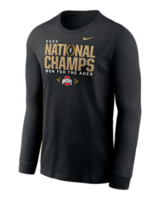 Мужская футболка Ohio State Buckeyes 2024 College Football Playoff National Champions Locker Room Nike College Long-Sleeve для футбола