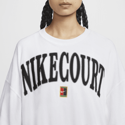 NikeCourt Heritage Women's Over-Oversized Crew-Neck Graphic Tennis Sweatshirt