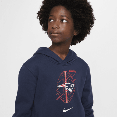 Sweat à capuche en Fleece Nike NFL New England Patriots Club pour ado