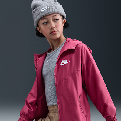 Chamarra Repel con gorro para niños talla grande Nike Sportswear Windrunner
