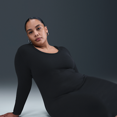 Nike Sportswear Chill Knit Women's Tight Long-Sleeve Midi Mini-Rib Dress (Plus Size)