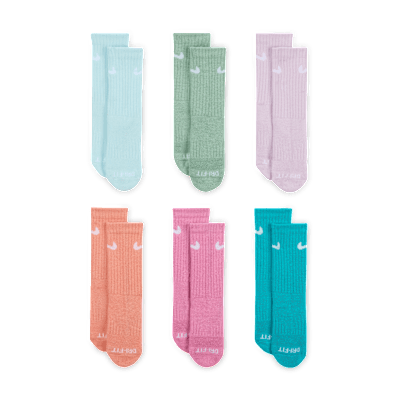 Nike Dri-FIT Performance Basics Younger Kids' Crew Socks (6 Pairs)