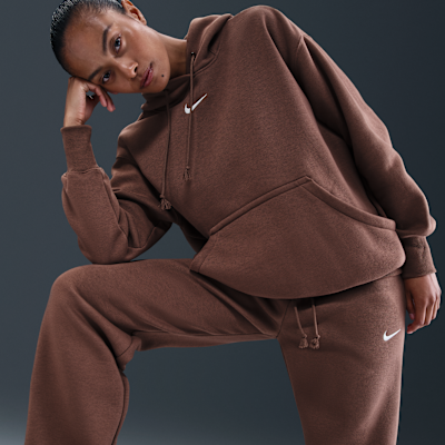 Pants de tiro medio con dobladillo abierto para mujer Nike Sportswear Phoenix Fleece