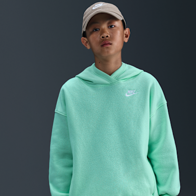 Sudadera con gorro sin cierre oversized para niños talla grande Nike Sportswear Club Fleece