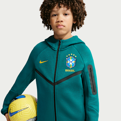 Brazil Tech Fleece Big Kids' (Boys') Nike Soccer Full-Zip Hoodie from Nike - $125