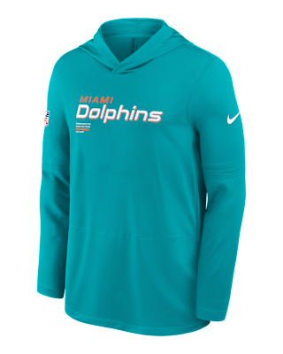 Мужские  Miami Dolphins Pure Fury Sideline Nike Dri-FIT NFL Long-Sleeve Hooded Top