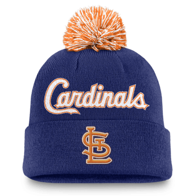 Gorro con dobladillo y pompón Nike de la MLB para hombre St. Louis Cardinals Peak