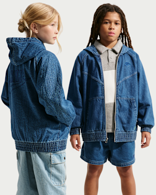 Детская куртка Nike Sportswear Collection Big Kids' Full-Zip Hooded Denim