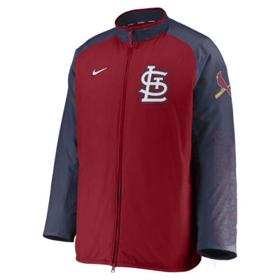 Chamarra de cierre completo para hombre Nike Dugout (MLB St. Louis Cardinals)