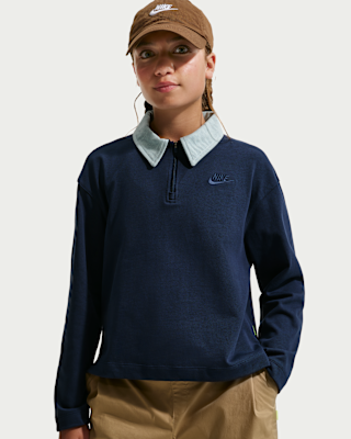 Детские  Nike Sportswear Collection Big Kids' (Girls') Long-Sleeve Polo Top