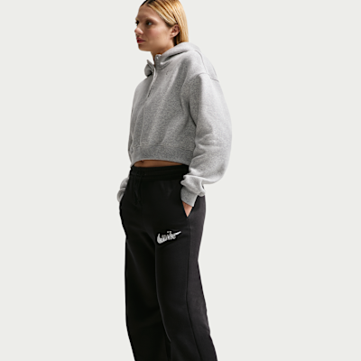 Nike Sportswear Phoenix Fleece Yüksek Belli Bol Paçalı Logolu Kadın Eşofman Altı