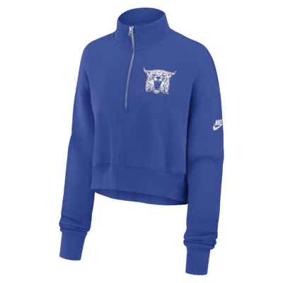 Kentucky Wildcats Legacy Elevated Logo Women's Nike College Cropped 1/4-Zip Crew