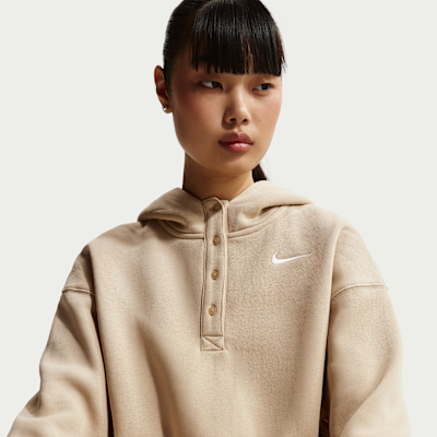 Nike Sportswear Phoenix Fleece Cropped oversized Henley-hoodie voor dames