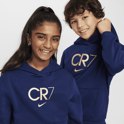 Bluza piłkarska z kapturem dla dużych dzieci CR7 Club Fleece