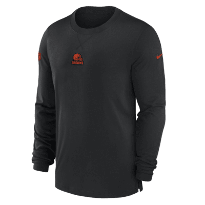 Nike Men's Dri-Fit Sideline Velocity (NFL Cleveland Browns) Long-Sleeve T-Shirt in Grey, Size: Medium | 00KX06G93-078